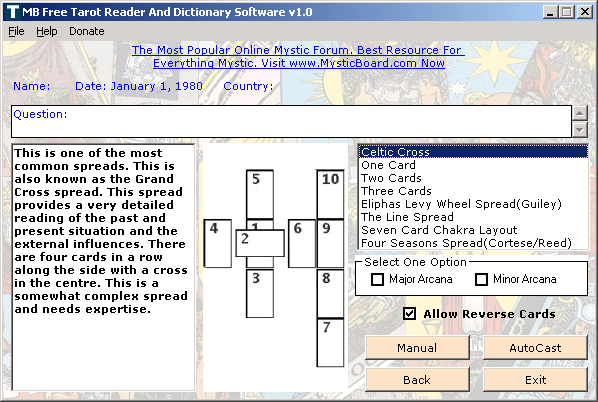 MB Tarot Reader And Dictionary Screenshot